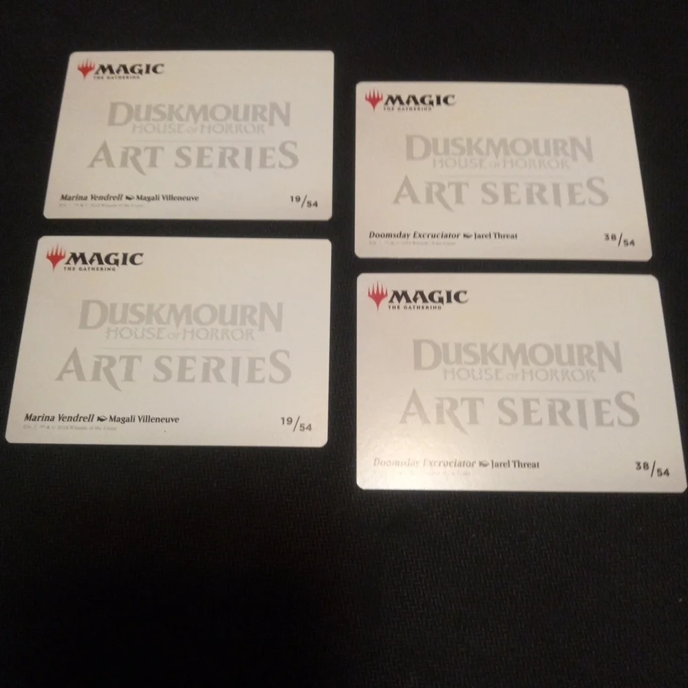 Lot Of 20 MTG Duskmourn Art Series Trading Cards With 2 Gold Stamped Signatures